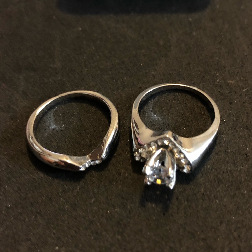 Sold - Sterling Silver Wedding set - Picture 2 of 3